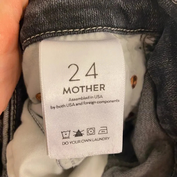 MOTHER Denim High Waist Looker Ankle Fray Huntress Gray Size 24 - Picture 7 of 7